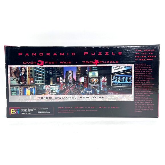 Times Square New York Panoramic Puzzle 750 Pieces Over 3 Feet Wide Vintage 2004 - Picture 2 of 12